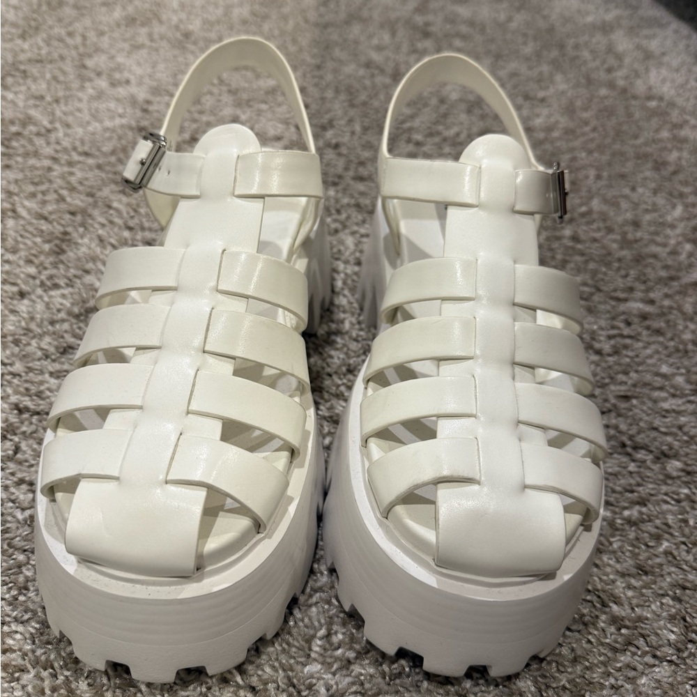 Steve Madden White Platform Gladiator Sandals - image 5